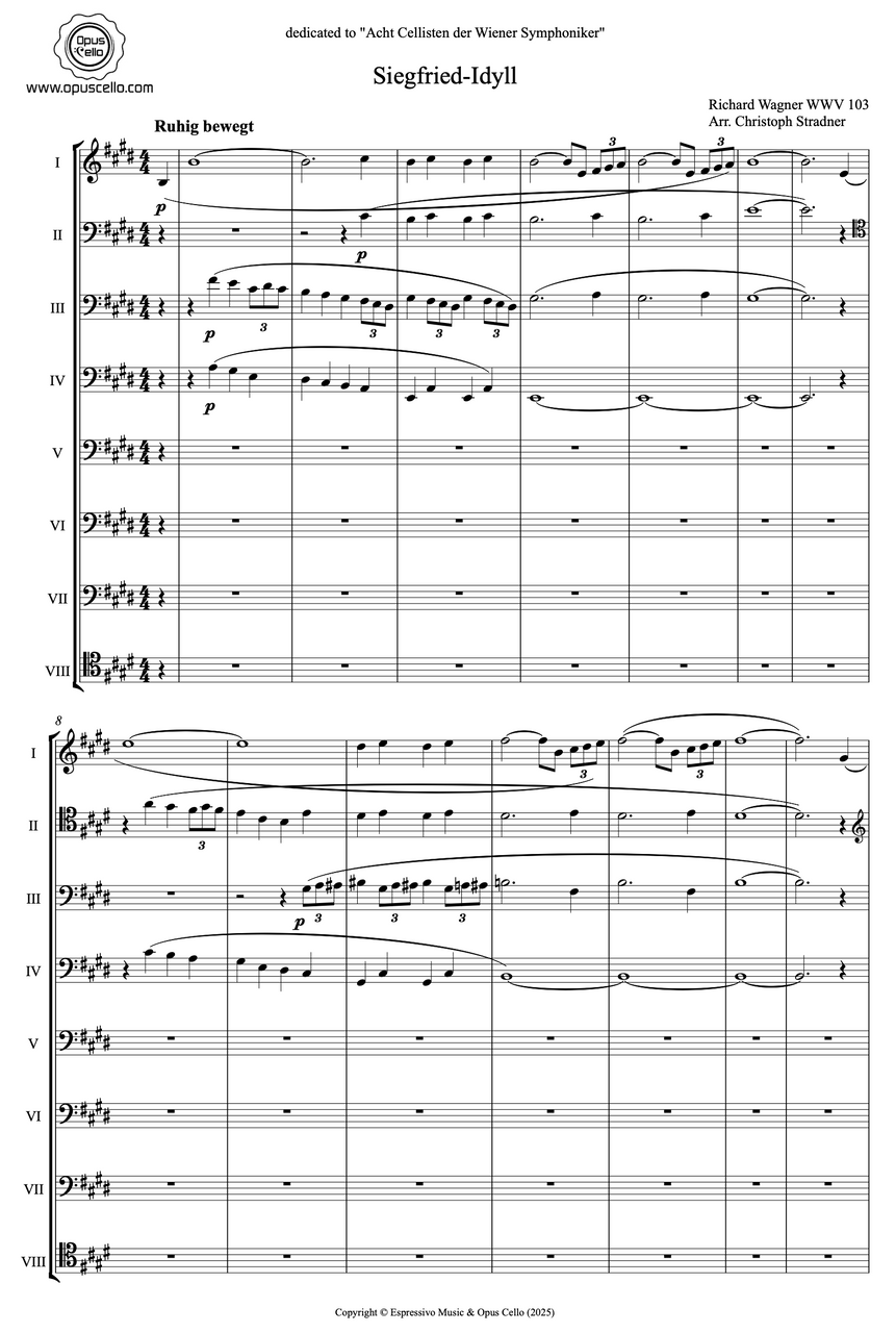 Richard WAGNER, Siegfried Idyll for 8 Cellos - OpusCello