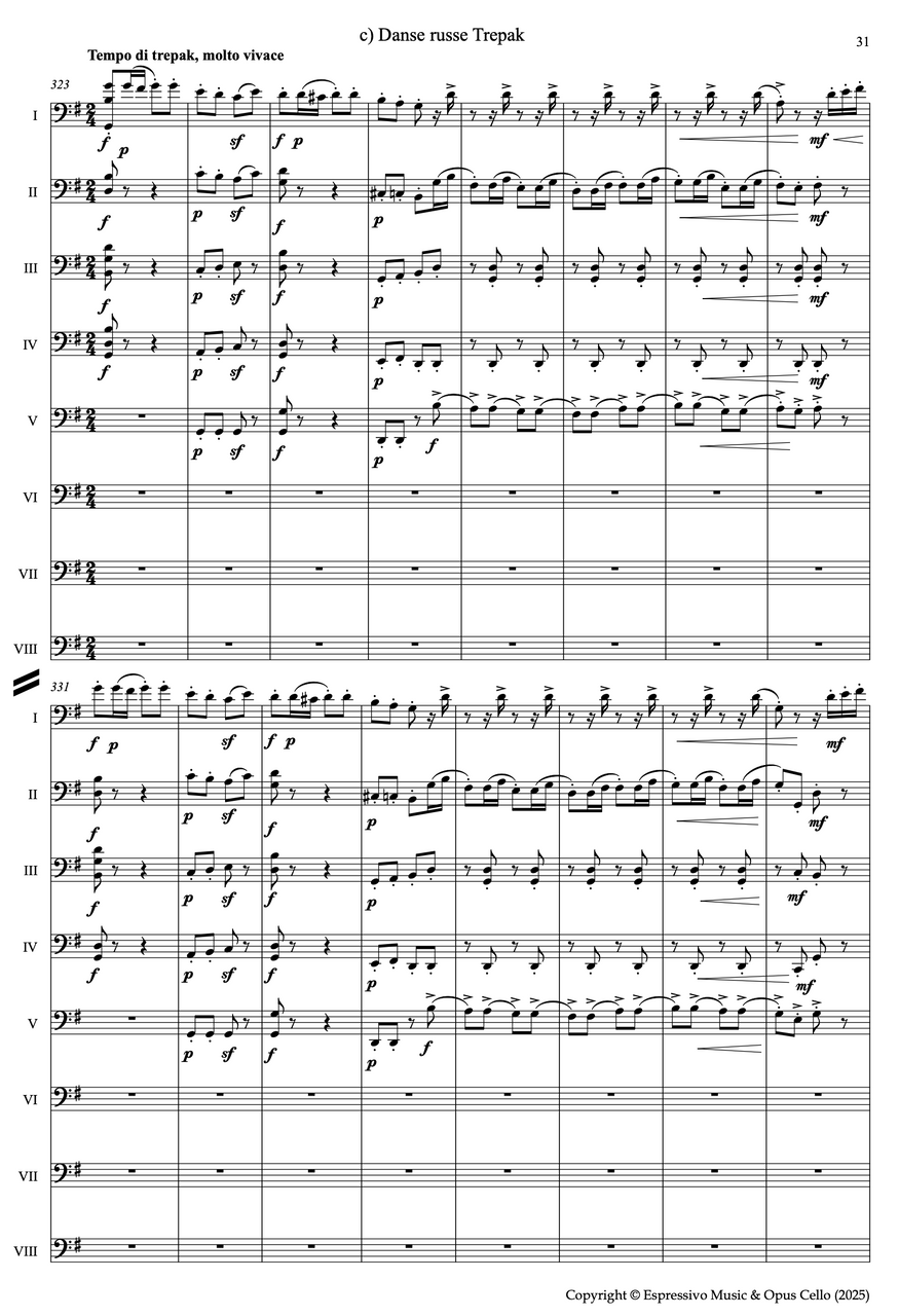 Pyotr Ilyich TCHAIKOVSKY, Nutcracker Suite for 8 Cellos - OpusCello
