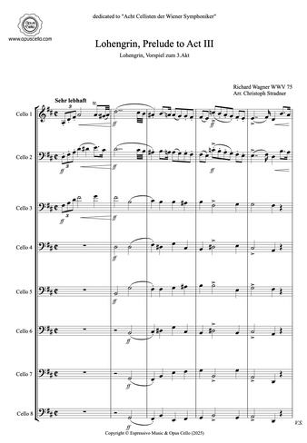 Richard WAGNER, Lohengrin (Prelude to Act 3) for 8 Cellos Richard WAGNER, Lohengrin (Prelude to Act 3) for 8 Cellos