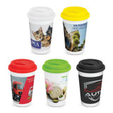 Custom branded Aztec Double Wall Coffee Cup - Full Colour - promotional product with logo printing available in Australia