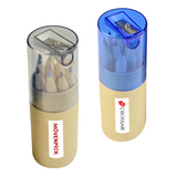 <p>This cylinder-shaped paper tube with a plastic lid is packed with 12 coloured pencils and a sharpener. Compact and easy to carry, it’s the perfect portable set for creativity on the go.</p>
<p>*Pencils are non-toxic.</p>

