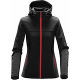 Women's Orbiter Softshell Hoody - Black,Bright Red