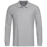 Men's Polo Long Sleeve - Grey Heather