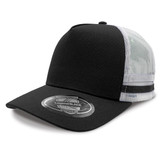 Striped Trucker - Black,White,White,Black