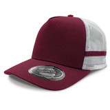 Striped Trucker - Maroon,White,Maroon,White