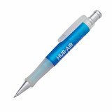 <p>Push-action pen featuring a frosted-coloured barrel with a clear rubber grip for enhanced comfort and control. Accented with sleek silver trim for a stylish touch. Equipped with a high-quality black German ink refill, providing a smooth writing experience with an extended 2,000m writing distance.</p>
