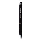 <p>A dual-purpose plastic twist action pen featuring a soft stylus orb. The pen has dimpled ergonomic rubber grip. Stylus ball on the end of clip works great with your mobile device, iPad, tablet, or other tech devices. Enjoy the functionality and convenience this pen will bring. Comes with black ink.</p>
