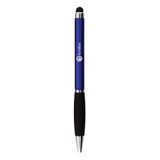 <p>A dual-purpose plastic twist action pen featuring a soft stylus orb. The pen has dimpled ergonomic rubber grip. Stylus ball on the end of clip works great with your mobile device, iPad, tablet, or other tech devices. Enjoy the functionality and convenience this pen will bring. Comes with black ink.</p>

