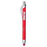 <p>This click-action metal pen with a unique rubberised finish offers a sleek, comfortable grip and smooth black ink. It also features a matching stylus tip for seamless device use. Engraving reveals a striking matte finish, making it both functional and eye-catching</p>
<p>Product Dimensions: 138mm long</p>
<p>Writing distance: 500M</p>
