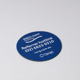 <p>Also known as variable-information printing (VIP) or VI) is a form of digital printing, including on-demand printing, in which elements such as text, graphics, and images may be changed from one printed piece to the next, without stopping or slowing down the printing process and using information from a database or external file.<br />
For example, a set of labels, each with the same basic layout, can be printed with a different name on each label. Variable data printing is mainly used for direct marketing, customer relationship management, advertising, invoicing and applying addressing on self-mailers, brochures, or postcard campaigns.<br />
“Not intended for washing/submerging into water, to clean coasters please wipe down with a damp cloth only”.</p>
