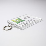 <p>This clear acrylic keychain is a sharp way to keep your brand in hand. Featuring a full-colour digital logo insert with the option to print on both sides, it’s a standout pick for hotels, events or giveaways. Proudly made in Australia, built to last and designed to be seen.</p>
<p>Variable-data printing (VDP)</p>
<p>(Also known as variable-information printing (VIP) or VI) is a form of digital printing, including on-demand printing, in which elements such as text, graphics and images may be changed from one printed piece to the next, without stopping or slowing down the printing process and using information from a database or external file.</p>
<p>For example, a set of labels with the same basic layout can be printed with a different name on each label. Variable data printing is mainly used for direct marketing, customer relationship management, advertising, invoicing, and applying addressing on self-mailers, brochures, or postcard campaigns.</p>
