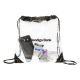 <p>The 25C Clear PVC Drawstring Backpack is event-ready and made for moments that call for transparency. With more venues enforcing clear bag policies, this lightweight backpack makes getting through security a breeze. Great for concerts, races, sports days or even everyday use – find what you need in seconds, no rummaging required.</p>
<p>Please note a standard digital transfer CMYK cannot be exactly PMS matched. To convert artwork colours from CMYK to PMS is $40.00 net per colour.</p>
<p>For digital transfer printing, please ensure art and colours are at full opacity.</p>
