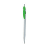 <p>A sleek silver plunge-action pen with vibrant colour accents that make your branding pop. Clean, classic, and easy to write with, it’s a smart way to brighten up any stationery collection. Supplied with black ink.</p>
