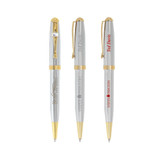 <p>The Worthington Pen sets a new benchmark with its 22K gold-plated accents and sharp, streamlined design. Paired with a black velour sleeve, it’s a bold statement piece that brings serious presence to your stationery lineup. Engraves in a striking rose gold or brass tone and writes in black ink.</p>
