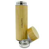 <p class="" data-start="0" data-end="383">These sleek bottles combine high-quality stainless steel with a vacuum-sealed design for top-notch insulation. The polished, sustainably sourced bamboo exterior gives them a unique touch, while the copper lining boosts their insulation power. With a strong capacity, tight screw lid, and slim design that fits in almost any cupholder, they’re as functional as they are eye-catching. Each bottle comes with a two-piece tea strainer kit, so you can fill up straight from the kettle and enjoy your drink hot. Durable, BPA-free, and sustainably made, each bottle is unique, with wood grain and engraving variations that make every piece special.</p>
<p>We can laser engrave however please note no two products will have the same outcome. We encourage Food Grade Ink, which is FDA-approved.</p>
