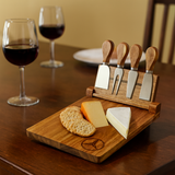 <p>The St. Andrews Magnetic Cheeseboard and Knife Set combines style and practicality in one stunning package. Crafted from acacia wood with its unique natural grain pattern, the rectangular cheese board offers both beauty and durability. The innovative magnetic knife display block keeps your knives secure and folds down for effortless storage. Presented in a premium book-style gift package, this set is the perfect addition to any kitchen or dining experience.</p>
<p>Please be aware of a key characteristic of wood, our acacia wood has both visible growth rings and straight grains, no two wood products will be the same.</p>
<p>We can laser engrave however please note no two products will have the same outcome. We encourage Food Grade Ink, which is FDA-approved.</p>
<p>Kraft box is 320mmH  x 340mmW</p>
