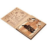 <p>The Acacia Cheeseboard &amp; Knife Set brings sophistication and practicality together in one perfect package. Crafted from acacia wood, each cheeseboard showcases unique and natural patterns, with visible growth rings and straight grains – no two pieces are identical. This set includes a cheeseboard and a 2-piece cheese knife set, ideal for entertaining. Presented in a premium book-style gift package, it’s a standout gift for any occasion.</p>
<p>We can laser engrave however please note no two products will have the same outcome. We encourage Food Grade Ink, which is FDA-approved.</p>
<p>Food Safe Ink Testing Here”</p>
