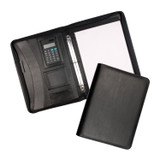 <p>This black-grained, leather-look compendium combines sophistication with practicality, featuring three 20mm snap rings, an A4 notepad, a business card pocket, and a convenient pen loop. Want more? It’s compatible and available for <strong>purchase</strong> with the optional dual-powered <strong>D980 calculator</strong>, making it the ultimate tool for staying organised and ready for anything!</p>
<p>please note the calculator does not come with the compendium and is for additional purchase.</p>
<p><strong>Please note a standard digital transfer CMYK cannot be exactly PMS matched. To convert artwork colours from CMYK to PMS is $40.00 net per colour.</strong></p>
