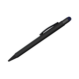 <p>The all-black Metal Pen with a rubberised coating and vibrant stylus tip brings a sleek touch to everyday writing. With smooth black ink on one end and a precision stylus on the other, it seamlessly transitions from paper to touchscreen. Engraves to a mirror finish or can feature a direct digital print for a personalised touch.</p>
