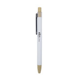 <p>This pen combines a bamboo tip and click button with a smooth rubberised coating for a modern, eco-conscious feel. Not only does it look great, but it also ensures a comfortable writing experience every time you use it.</p>
