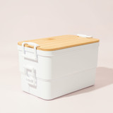 <p>The Double Stack RPP Lunch Box with Bamboo Lid packs more into your lunch break; literally. Made with recycled polypropylene, it features a removable second container that lets you stack it up or keep things separate. The bamboo lid houses a neatly slotted knife, fork, and spoon, so you’re always ready to dig in. Simple, smart, and designed to fit more of what you love.</p>
