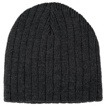 Heather Cable Knit Beanie - Black Heather