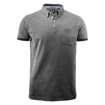Larkford Men's Cotton Polo - Black Melange