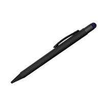 <p>The all-black Metal Pen with a rubberised coating and vibrant stylus tip brings a sleek touch to everyday writing. With smooth black ink on one end and a precision stylus on the other, it seamlessly transitions from paper to touchscreen. Engraves to a mirror finish or can feature a direct digital print for a personalised touch.</p>
