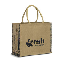Modena Jute Tote Bag - Indent Sea