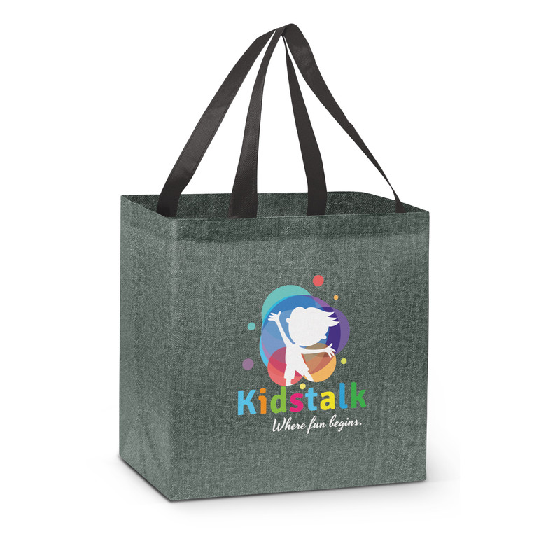 Custom branded City Shopper Heather Tote Bag - promotional product with logo printing available in Australia