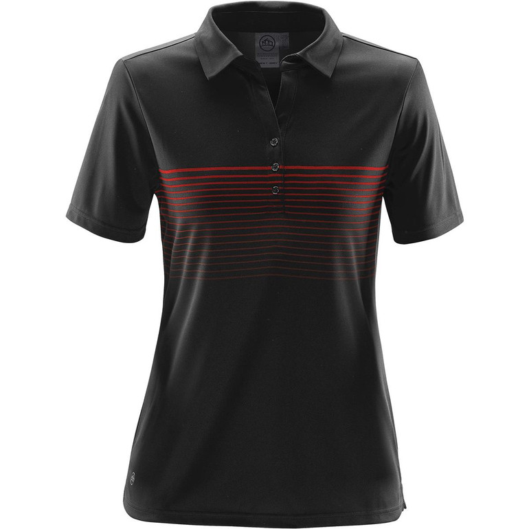 Women's Wavelength Polo - Black,Bright Red