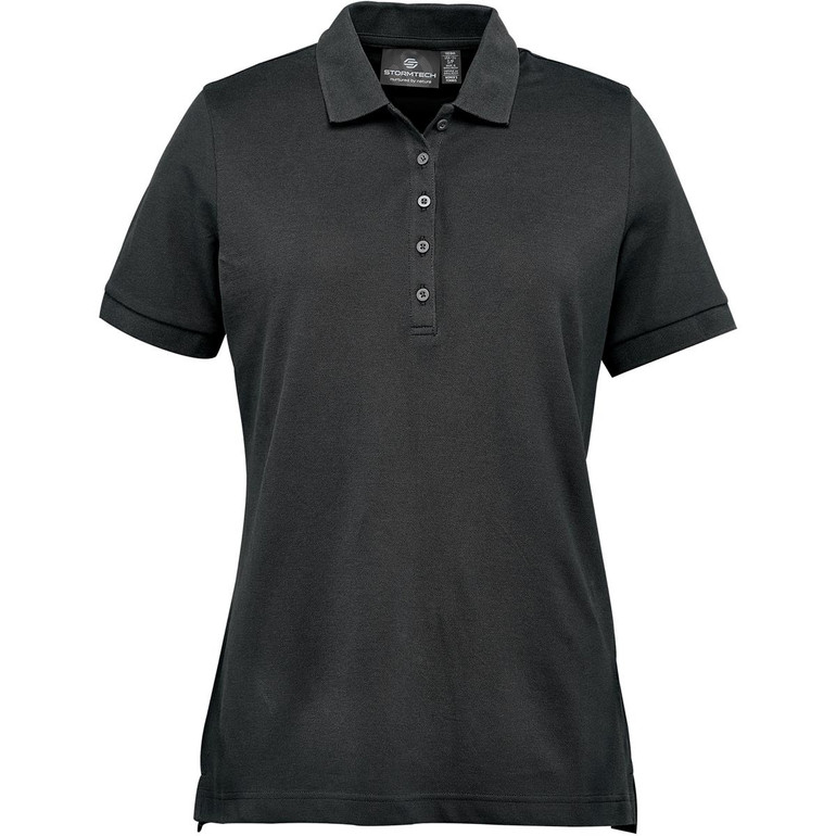Women's Nantucket Stretch Pique Polo - Black