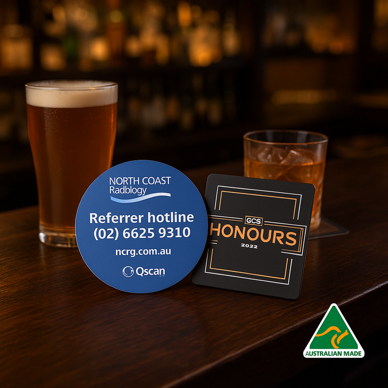 <p>Also known as variable-information printing (VIP) or VI) is a form of digital printing, including on-demand printing, in which elements such as text, graphics, and images may be changed from one printed piece to the next, without stopping or slowing down the printing process and using information from a database or external file.<br />
For example, a set of labels, each with the same basic layout, can be printed with a different name on each label. Variable data printing is mainly used for direct marketing, customer relationship management, advertising, invoicing and applying addressing on self-mailers, brochures, or postcard campaigns.<br />
“Not intended for washing/submerging into water, to clean coasters please wipe down with a damp cloth only”.</p>
