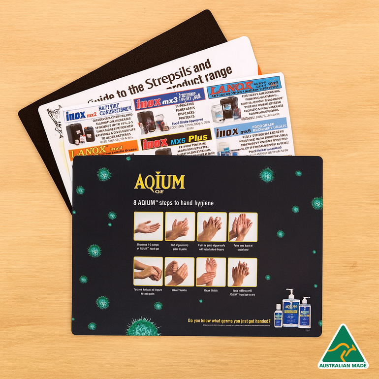 <p>Our P.O.S. counter mats are a customer favourite, offering a smooth surface with a textured matte finish for added appeal. Ideal for high-traffic areas, these mats provide durability and a sleek look.</p>
