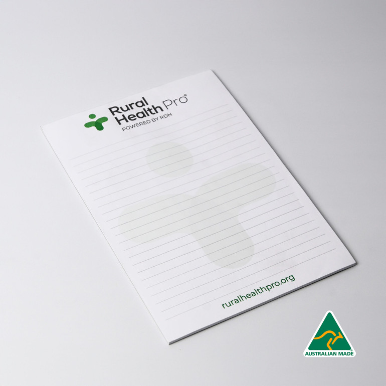 <p>These A5 notepads are printed in full colour and feature 25 leaves per pad, glued at the head with a sturdy strawboard backing. Made from 80gsm white bond, they’ve proven to be a long-lasting and highly successful promotional product.<br />
Variable-data printing (VDP)<br />
(Also known as variable-information printing (VIP) or VI) is a form of digital printing, including on-demand printing, in which elements such as text, graphics and images may be changed from one printed piece to the next, without stopping or slowing down the printing process and using information from a database or external file.<br />
For example, a set of labels, each with the same basic layout, can be printed with a different name on each label. Variable data printing is mainly used for direct marketing, customer relationship management, advertising, invoicing and applying addressing on selfmailers, brochures or postcard campaigns.</p>
