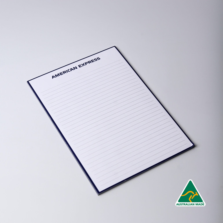 <p>These A5 notepads are printed in full colour and feature 50 leaves per pad, glued at the head with a sturdy strawboard backing. Made from 80gsm white bond, they’ve proven to be a long-lasting and highly successful promotional product.</p>
