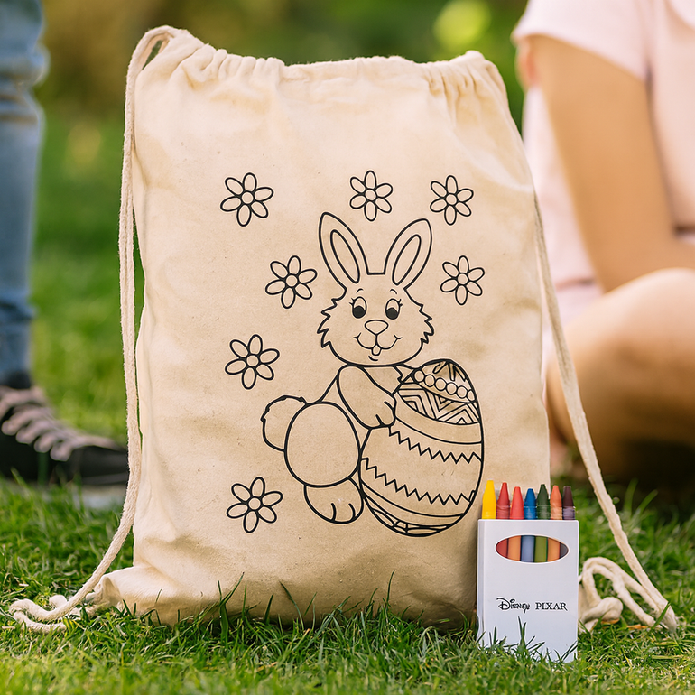 <p class="" data-start="0" data-end="409">Bright, bold and impossible to ignore, the Squiggle Calico Bag + Crayon Set is made to bring colour to every corner of your creativity. Packed with 8 vibrant, non-toxic crayons (red, orange, yellow, green, blue, purple, pink and black), it&#8217;s ready for action whenever inspiration strikes. The 140gsm cotton tote is lightweight yet durable, making it perfect for school programs, events or crafty promotions.</p>
<p class="" data-start="411" data-end="482">Warning: Contains small parts. Not suitable for children under 3 years.</p>
<p>Please note a standard digital transfer CMYK cannot be exactly PMS matched. To convert artwork colours from CMYK to PMS is $40.00 net per colour.</p>
<p>For digital transfer printing, please ensure art and colours are at full opacity.</p>
