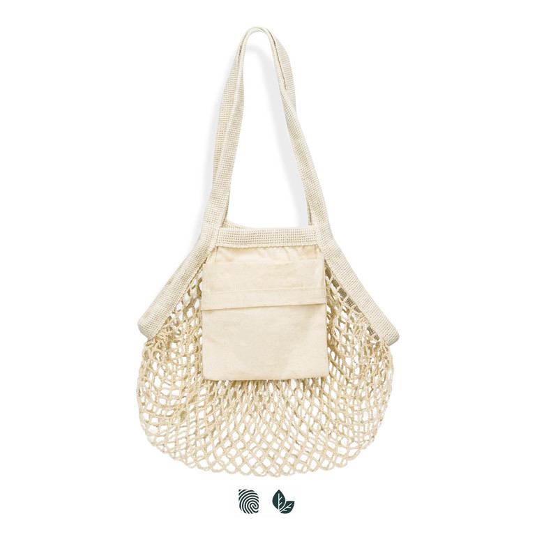 Cotton Mesh Foldaway Tote Bag - Small