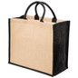 Eco Jute Tote with wide gusset - Natural,Black