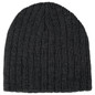 Heather Cable Knit Beanie - Black Heather