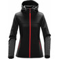Women's Orbiter Softshell Hoody - Black,Bright Red