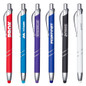<p>This click-action metal pen with a unique rubberised finish offers a sleek, comfortable grip and smooth black ink. It also features a matching stylus tip for seamless device use. Engraving reveals a striking matte finish, making it both functional and eye-catching</p>
<p>Product Dimensions: 138mm long</p>
<p>Writing distance: 500M</p>

