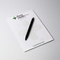 <p>These A5 notepads are printed in full colour and feature 25 leaves per pad, glued at the head with a sturdy strawboard backing. Made from 80gsm white bond, they’ve proven to be a long-lasting and highly successful promotional product.<br />
Variable-data printing (VDP)<br />
(Also known as variable-information printing (VIP) or VI) is a form of digital printing, including on-demand printing, in which elements such as text, graphics and images may be changed from one printed piece to the next, without stopping or slowing down the printing process and using information from a database or external file.<br />
For example, a set of labels, each with the same basic layout, can be printed with a different name on each label. Variable data printing is mainly used for direct marketing, customer relationship management, advertising, invoicing and applying addressing on selfmailers, brochures or postcard campaigns.</p>

