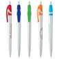 <p>A sleek silver plunge-action pen with vibrant colour accents that make your branding pop. Clean, classic, and easy to write with, it’s a smart way to brighten up any stationery collection. Supplied with black ink.</p>
