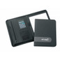 <p>This black smooth PVC cover with grey trim is all about professional polish. Inside, you’ll find a lined A4 notepad, pen loop, multiple business card holders, and a handy inside zippered pocket. Plus, it’s compatible with the optional dual-powered D980 calculator, making it the perfect companion for any meeting or event.</p>
