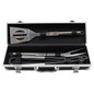 <p>This BBQ set comes in a matte silver aluminium case with a black inlay top and a matte silver printing plate. Inside, you’ll find a 3-piece stainless steel set with a fork, spatula, and tongs, all neatly packed in a white box.</p>
