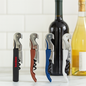 <p>This bottle opener is designed to handle any occasion. It includes a corkscrew for wine, a wax-removing knife for sealed bottles, and a bottle opener for cracking open a beer, all in one handy tool.</p>
