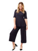 Black Tani Womens Culotte Wide Leg Resort Pant 8965 with Tani Elbow Swing Tee 79765 French Navy online from Pure Magik