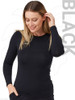 Black Tani Clothing High Neck Long Sleeve Top Modal | Tani Australia online