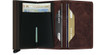Secrid slim wallet shown here open can hold an incredible 9-13 cards, notes, receipts, business cards and some coin.